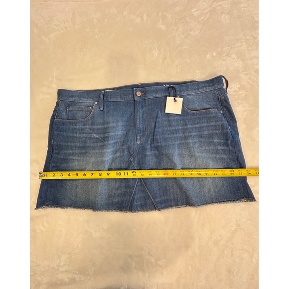 Gap 1969 Womens Denim Mini Skirt Blue Raw Hem Size 35r NEW - Picture 4 of 6